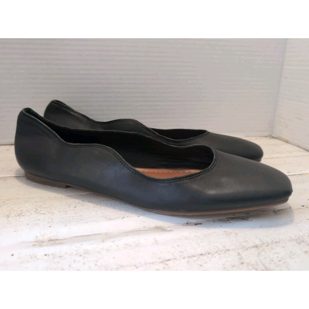 Lucky Brand LK-Dellie Black ECO Sheep Flats Leather Sz 10